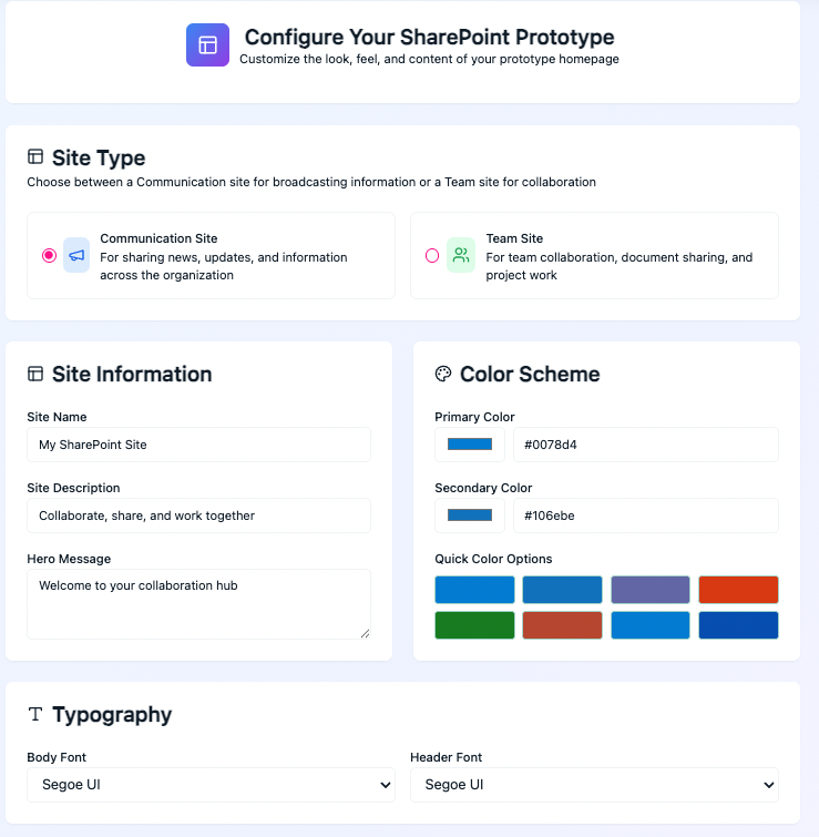 Prototype Configuration