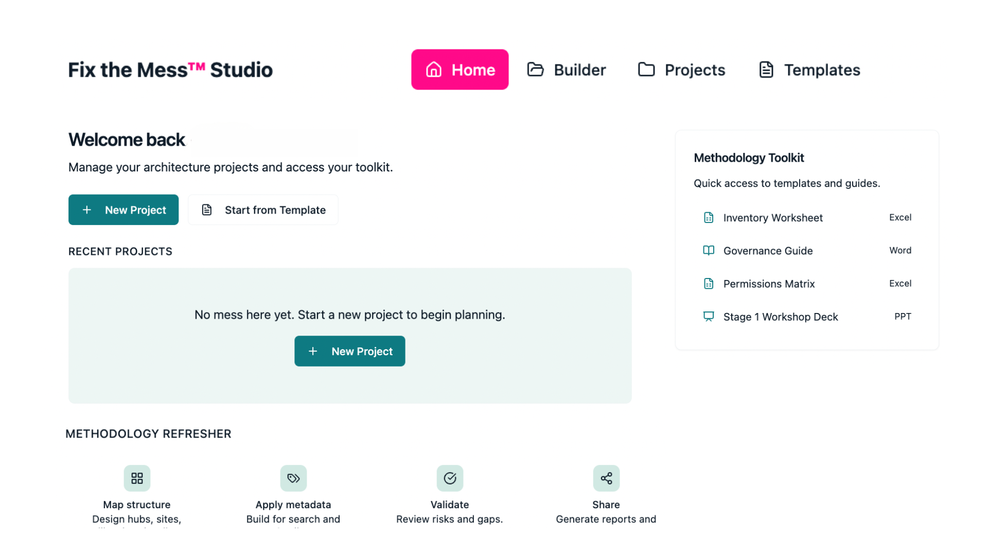 Fix the Mess Studio Dashboard
